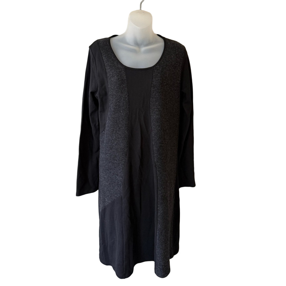 Kokomarina Gray and Black Long Sleeve Sheath Dress